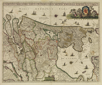 216001 Kaart van de provincies Noord- en Zuid-Holland, Utrecht en aangrenzende delen van de Noordzee, Zeeland, ...